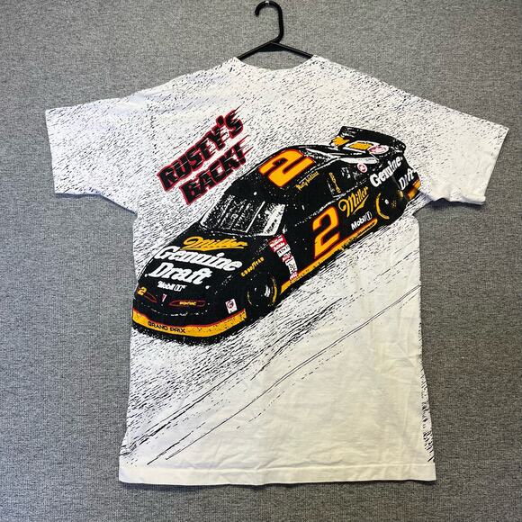 Rusty Wallace T-Shirt‎ Nascar Vintage All Over Print Single Stitch Mens XL Rare - Picture 10 of 11